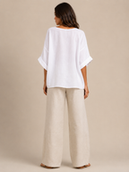 Séloraine - Dames Blouse Met Ronde Hals En Wijde Mouwen