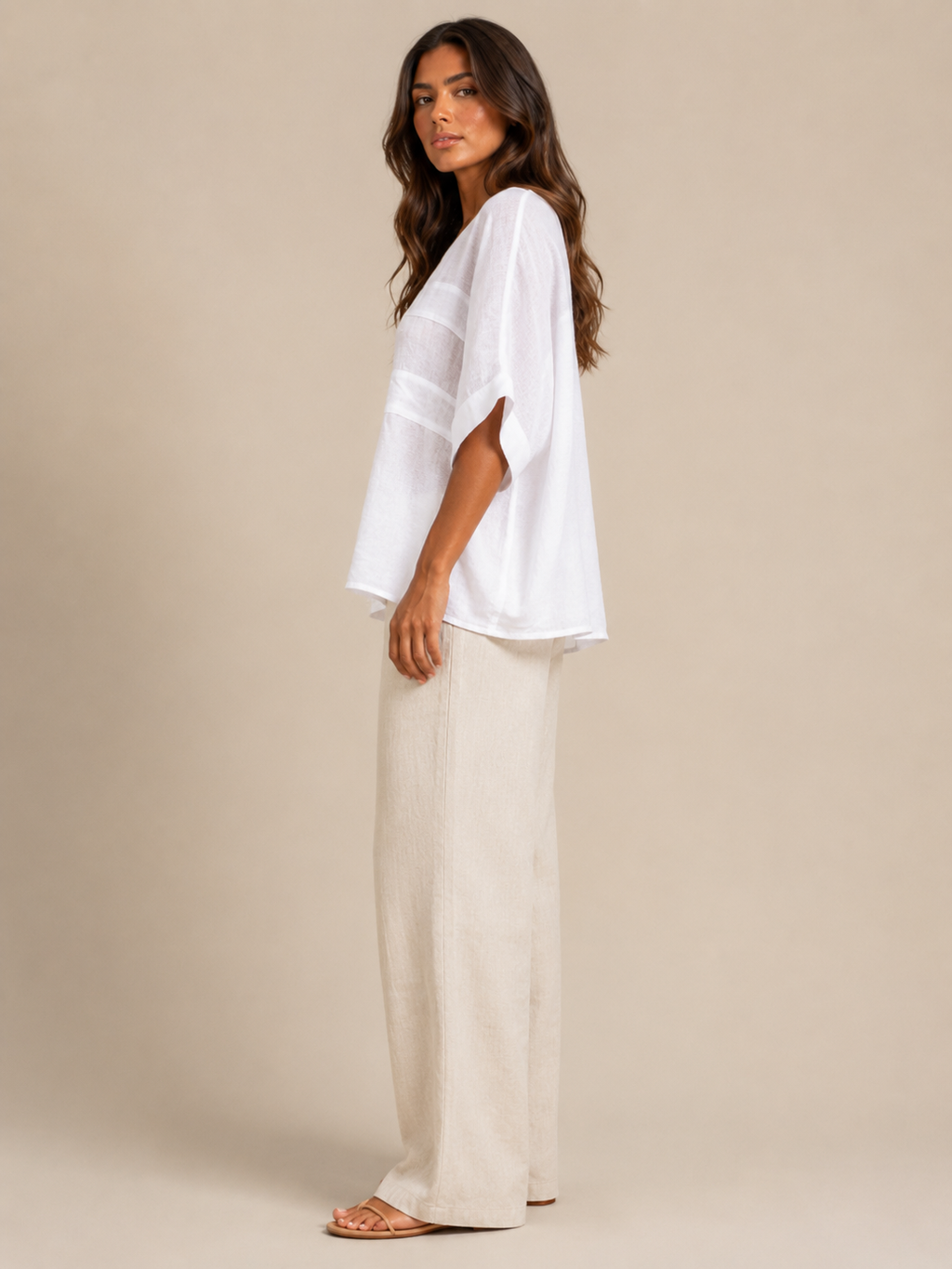 Séloraine - Dames Blouse Met Ronde Hals En Wijde Mouwen