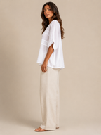 Séloraine - Dames Blouse Met Ronde Hals En Wijde Mouwen