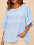 Séloraine - Dames Blouse Met Ronde Hals En Wijde Mouwen