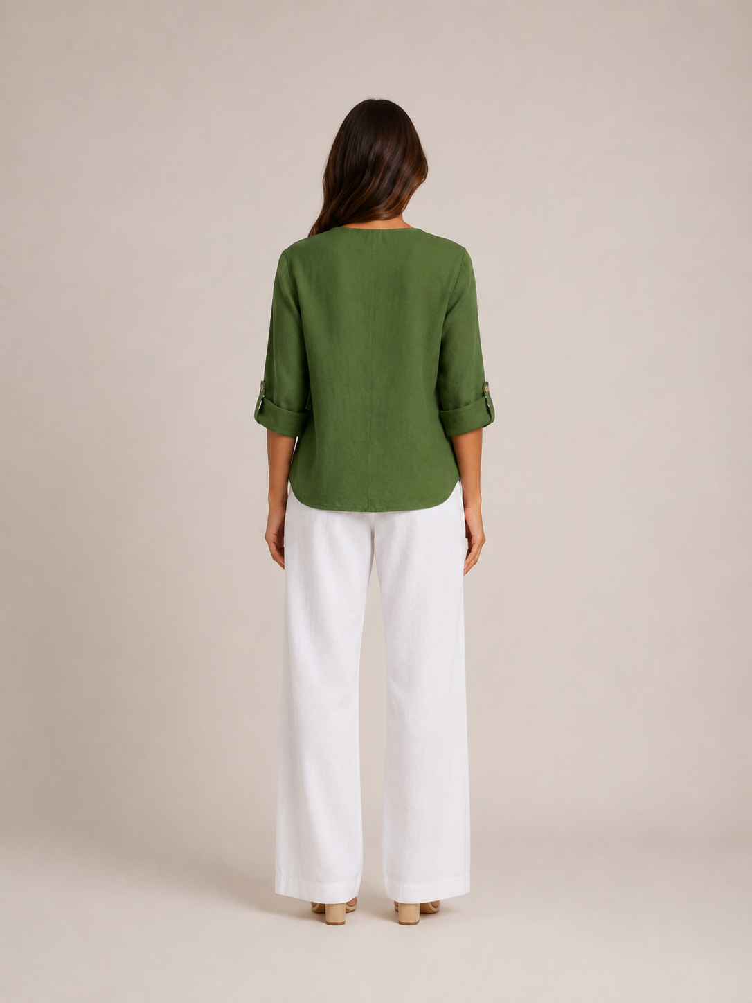 Sorellane - Dames Blouse Met Split-hals En Grote Knopen
