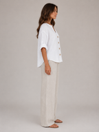 Sorellane - Dames Blouse Met Split-hals En Grote Knopen