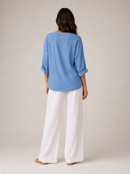 Sérénaïs - Dames Blouse Met V-hals En Knoopsluiting