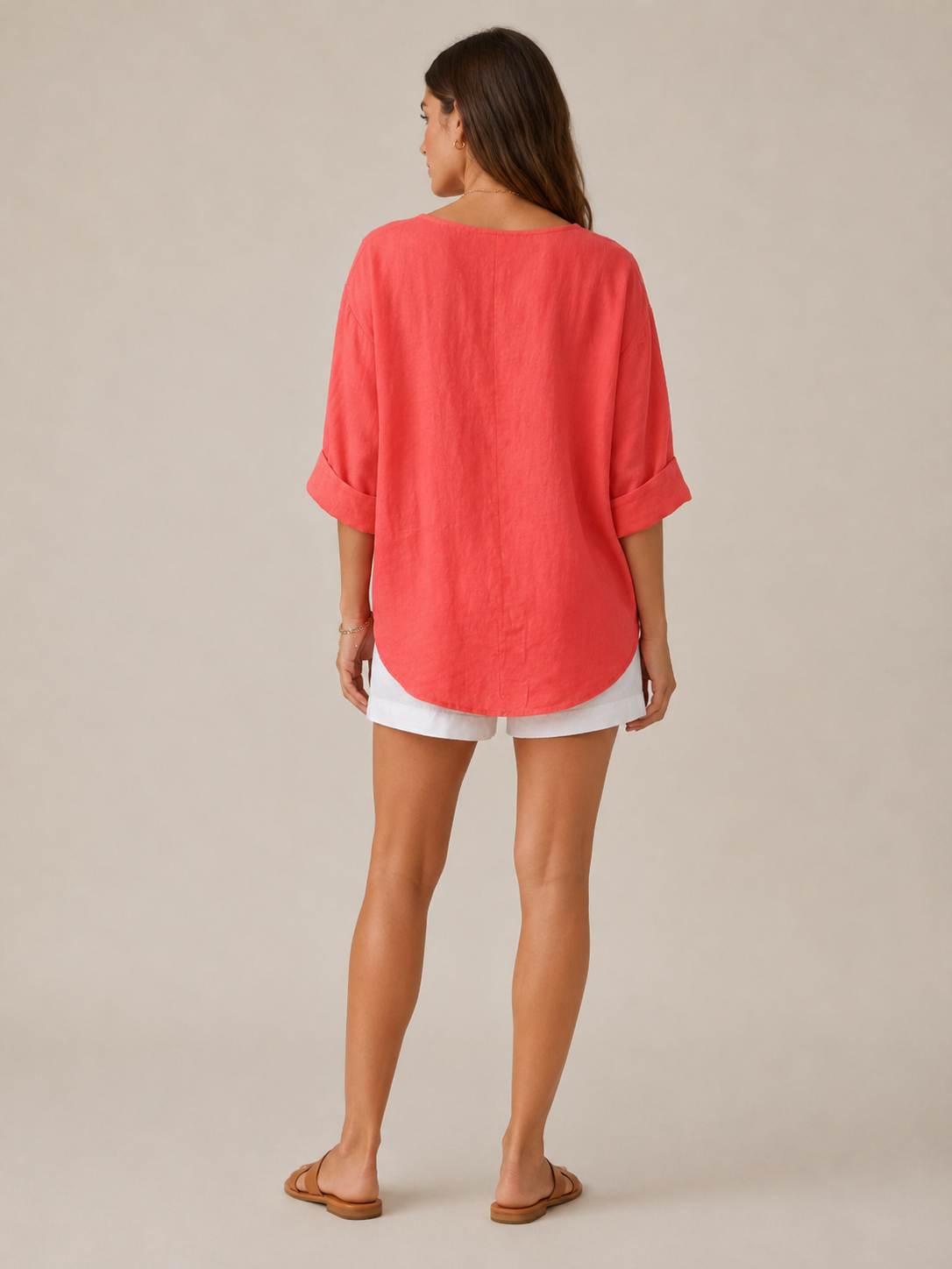 Sérélie - Dames Blouse Met Split-hals En Knoopdetail