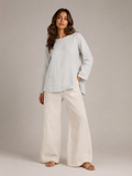 Sévanelle - Dames Blouse Met Ronde Hals En Zijsplitten
