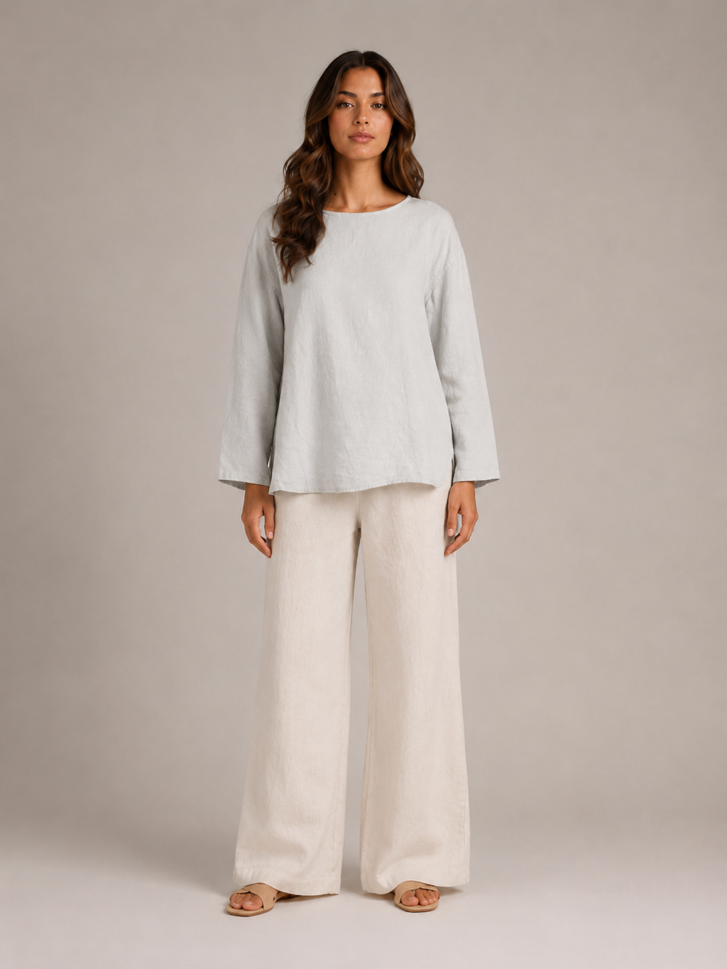 Sévanelle - Dames Blouse Met Ronde Hals En Zijsplitten