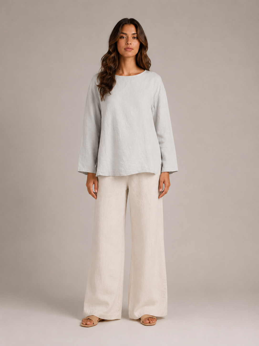 Sévanelle - Dames Blouse Met Ronde Hals En Zijsplitten