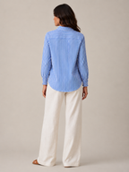 Sévianne - Gestreepte Dames Blouse Met Kraag En Lange Mouwen
