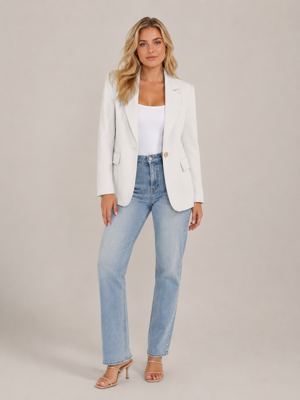 Solmélia - Dames Blazer Met Eén Knoop En Klepzakken
