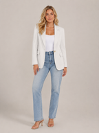 Solmélia - Dames Blazer Met Eén Knoop En Klepzakken