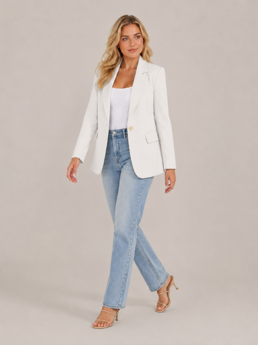 Solmélia - Dames Blazer Met Eén Knoop En Klepzakken
