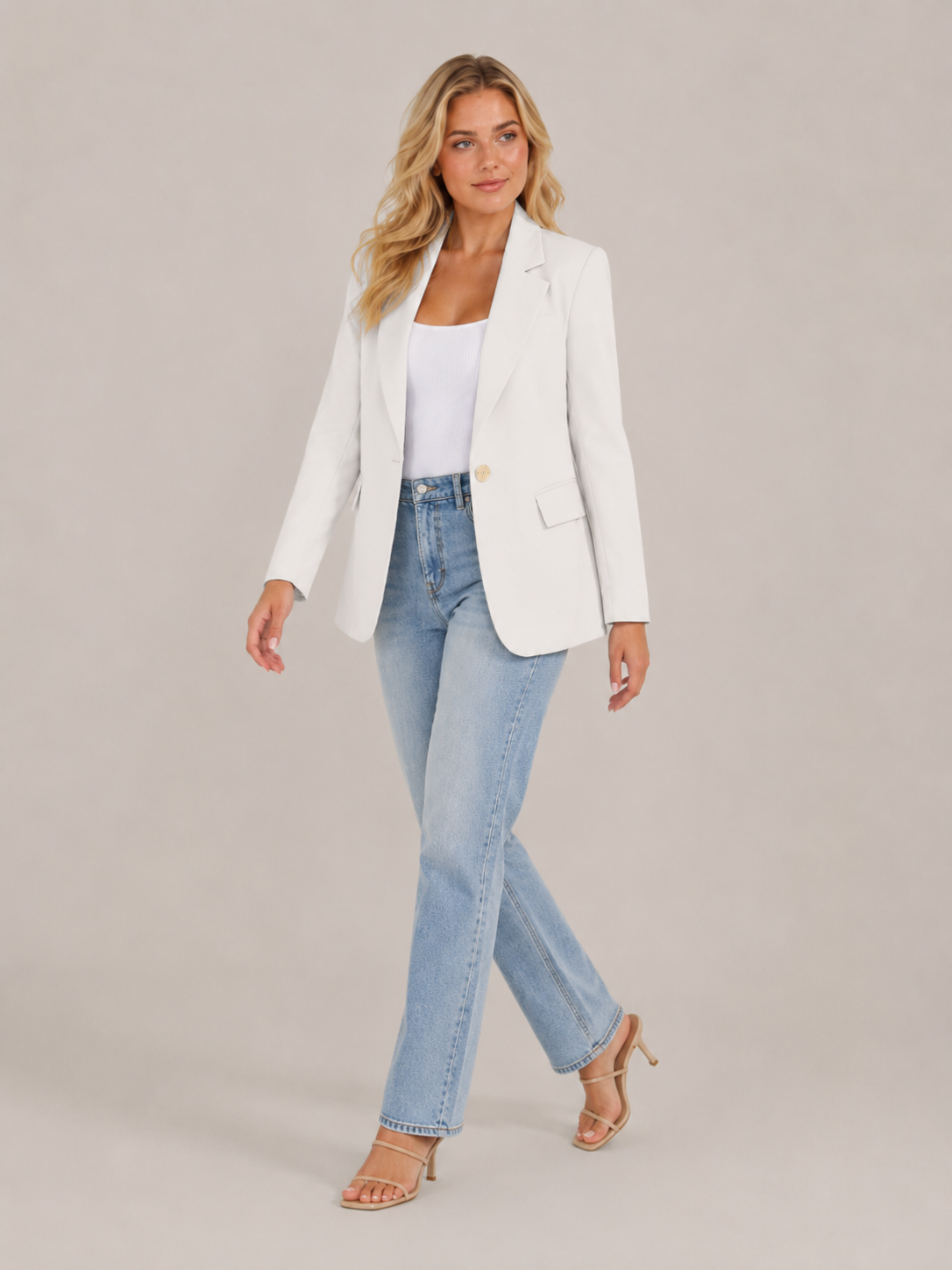 Solmélia - Dames Blazer Met Eén Knoop En Klepzakken
