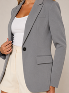 Solmélia - Dames Blazer Met Eén Knoop En Klepzakken