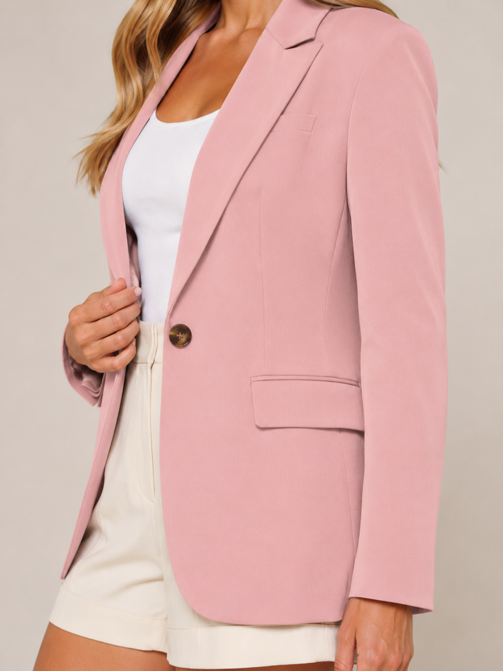 Solmélia - Dames Blazer Met Eén Knoop En Klepzakken