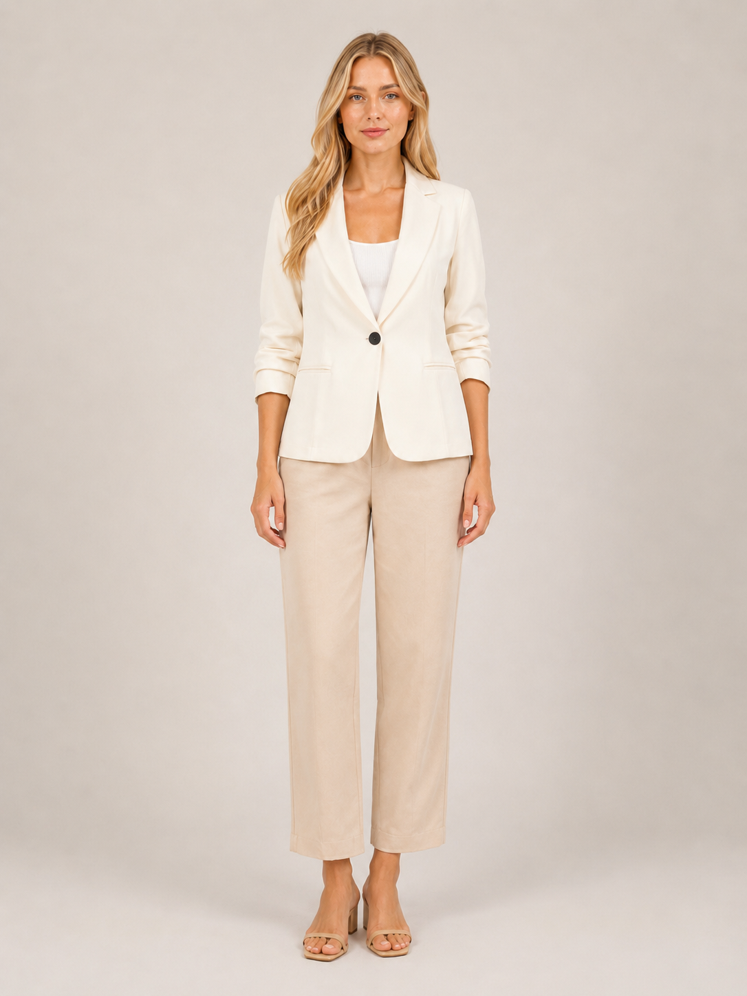 Salméline - Dames Blazer Met Eén Knoop En Getailleerde Pasvorm