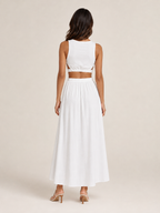 Tirenza - Dames Katoenen Maxi-Rok Met Elastische Taille En Steekzakken