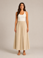 Tovella - Dames Lange Rok Met Hoge Taille En Steekzakken