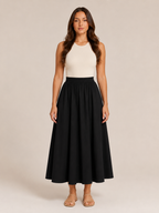 Talvina - Dames Midi-Rok Met Elastische Taille En Zwierige A-Lijn