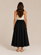 Talvina - Dames Midi-Rok Met Elastische Taille En Zwierige A-Lijn