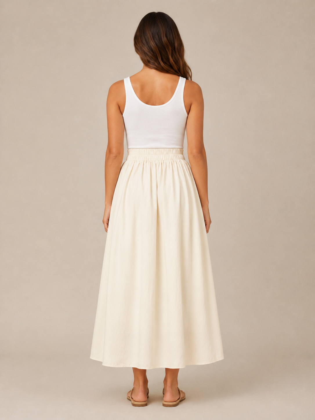 Talvina - Dames Midi-Rok Met Elastische Taille En Zwierige A-Lijn