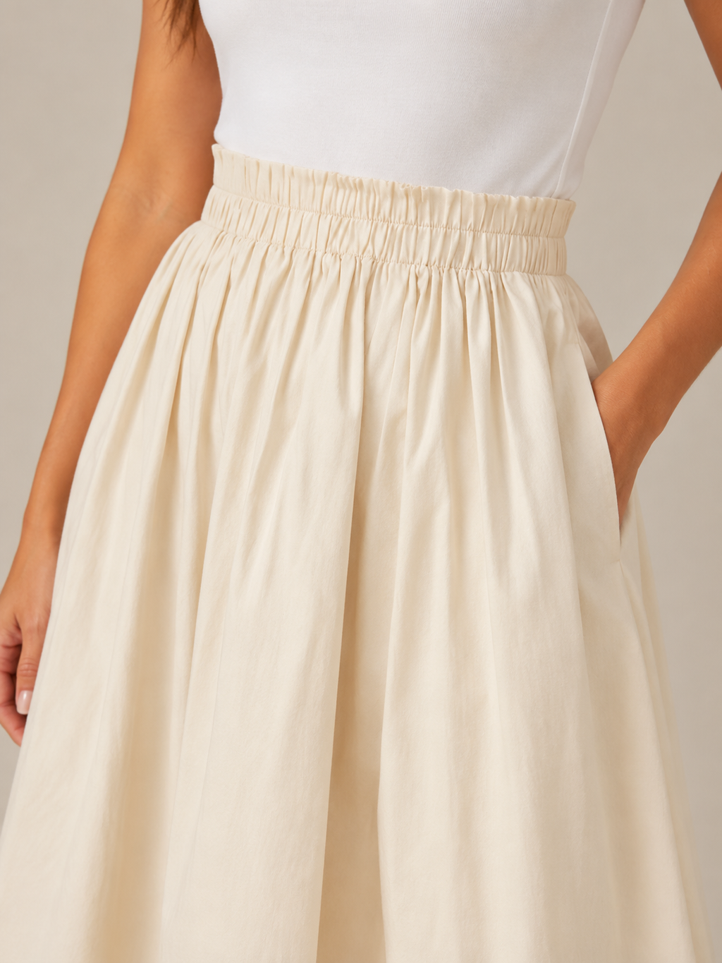 Talvina - Dames Midi-Rok Met Elastische Taille En Zwierige A-Lijn