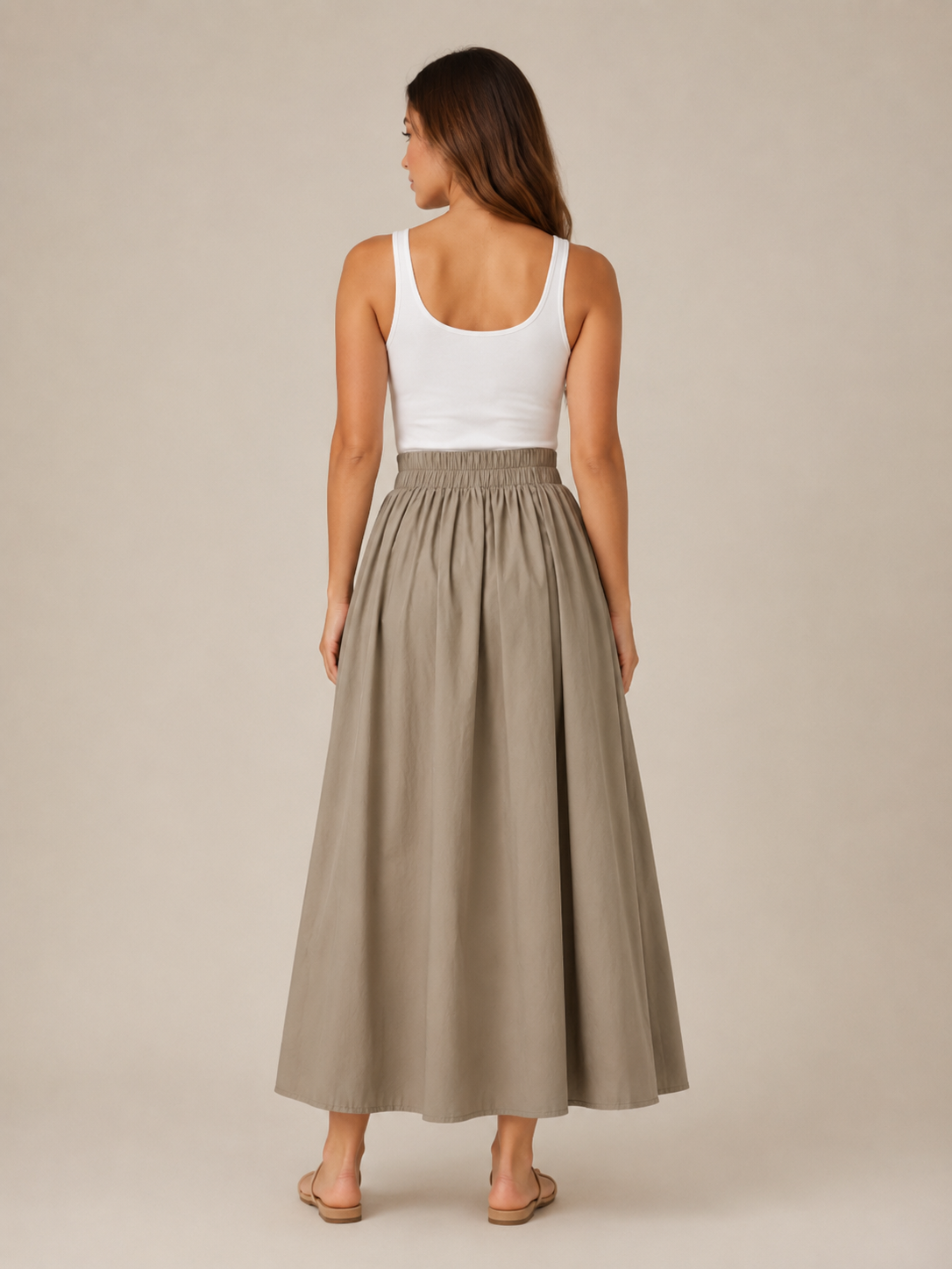 Talvina - Dames Midi-Rok Met Elastische Taille En Zwierige A-Lijn