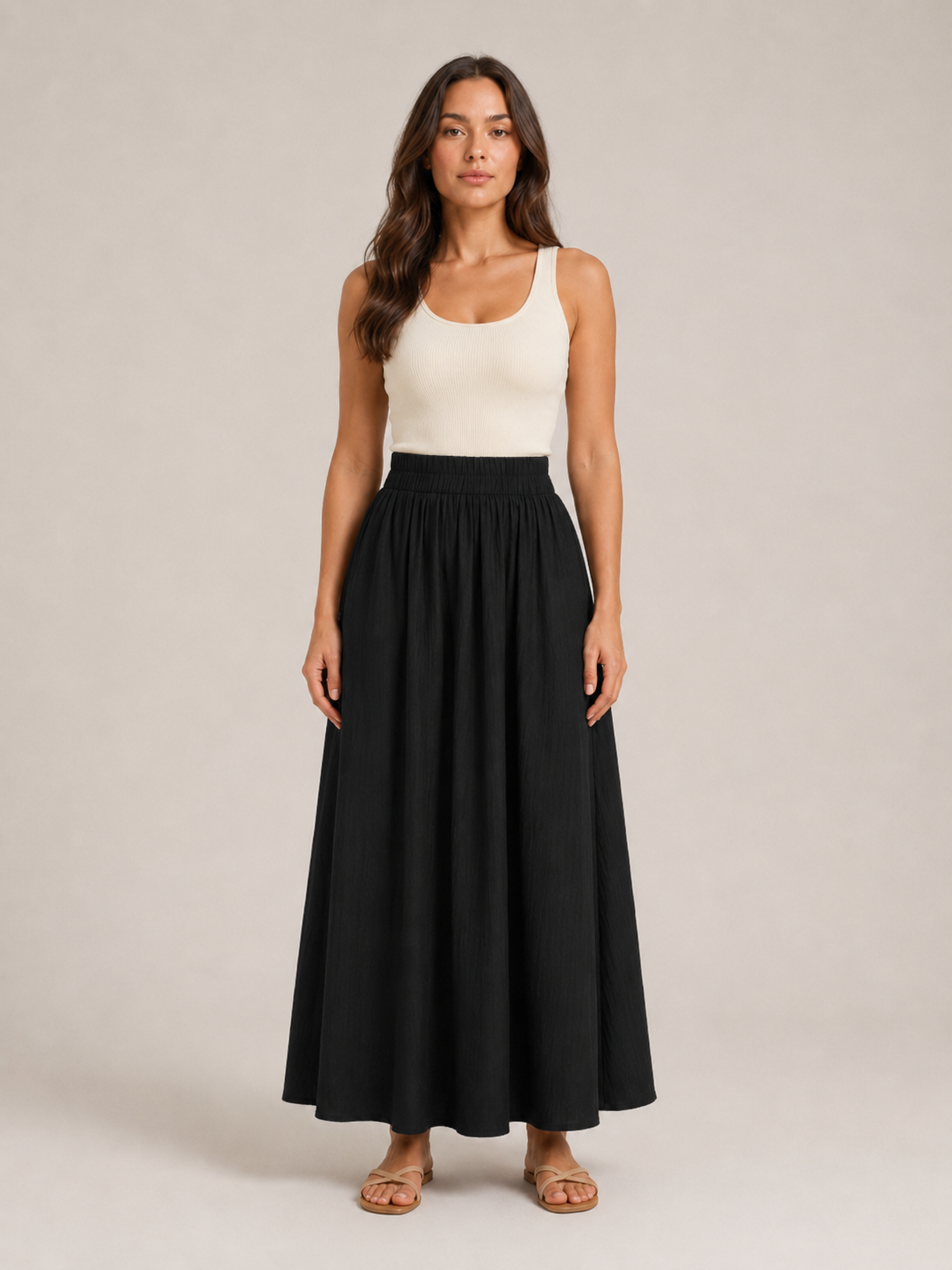 Tarelia - Dames Culotte Met Elastische Taille En Wijde Pijpen