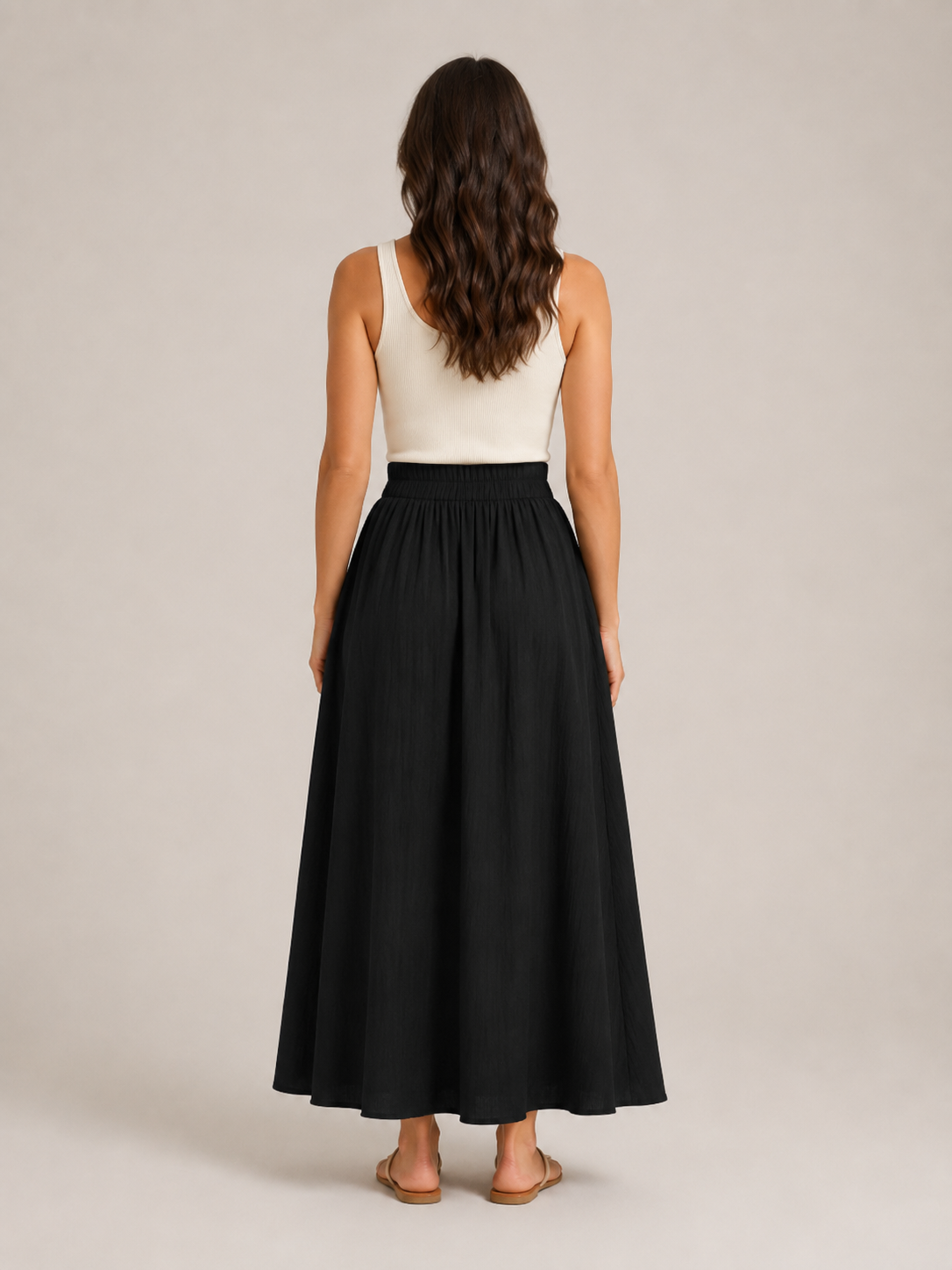 Tarelia - Dames Culotte Met Elastische Taille En Wijde Pijpen