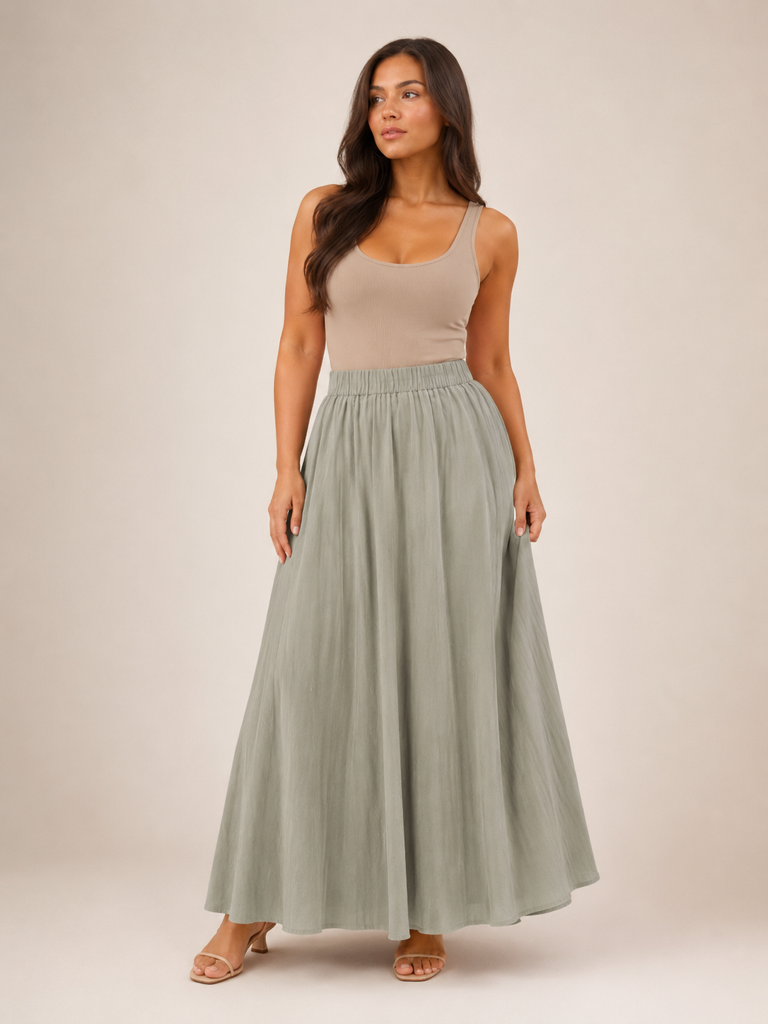Tarelia - Damesculotte met elastische taille en extra wijde pijpen