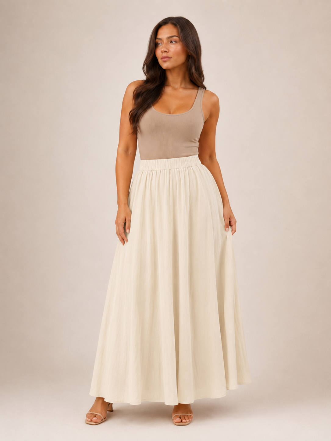 Tarelia - Damesculotte met elastische taille en extra wijde pijpen
