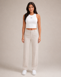 Javelle - Witte Rib Crop Top met Hoge Hals