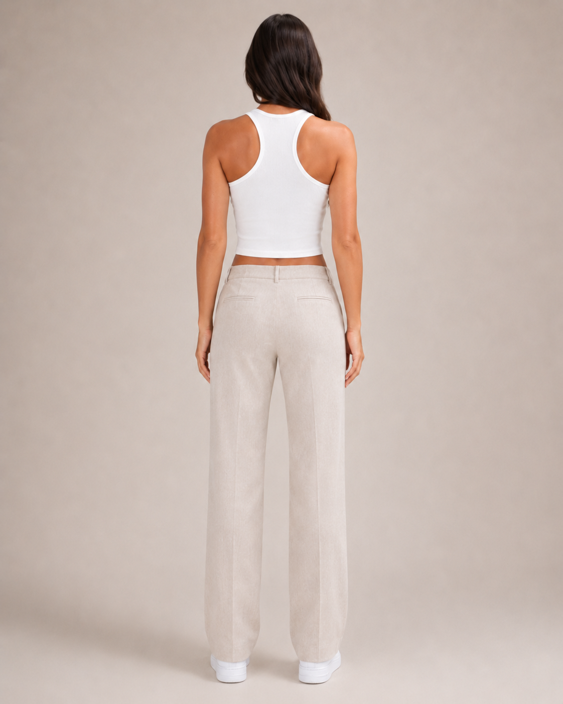 Javelle - Witte Rib Crop Top met Hoge Hals