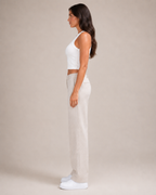 Javelle - Witte Rib Crop Top met Hoge Hals