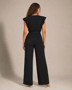 Hélisse - Dames Jumpsuit met Wijde Pijpen en Vlindermouwen