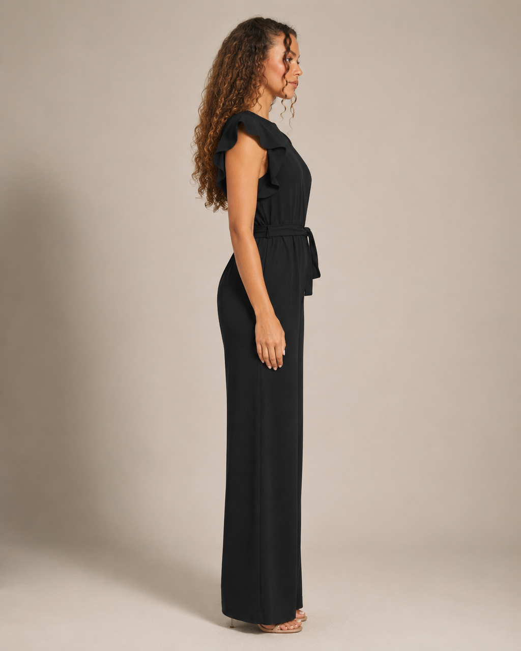Hélisse - Dames Jumpsuit met Wijde Pijpen en Vlindermouwen
