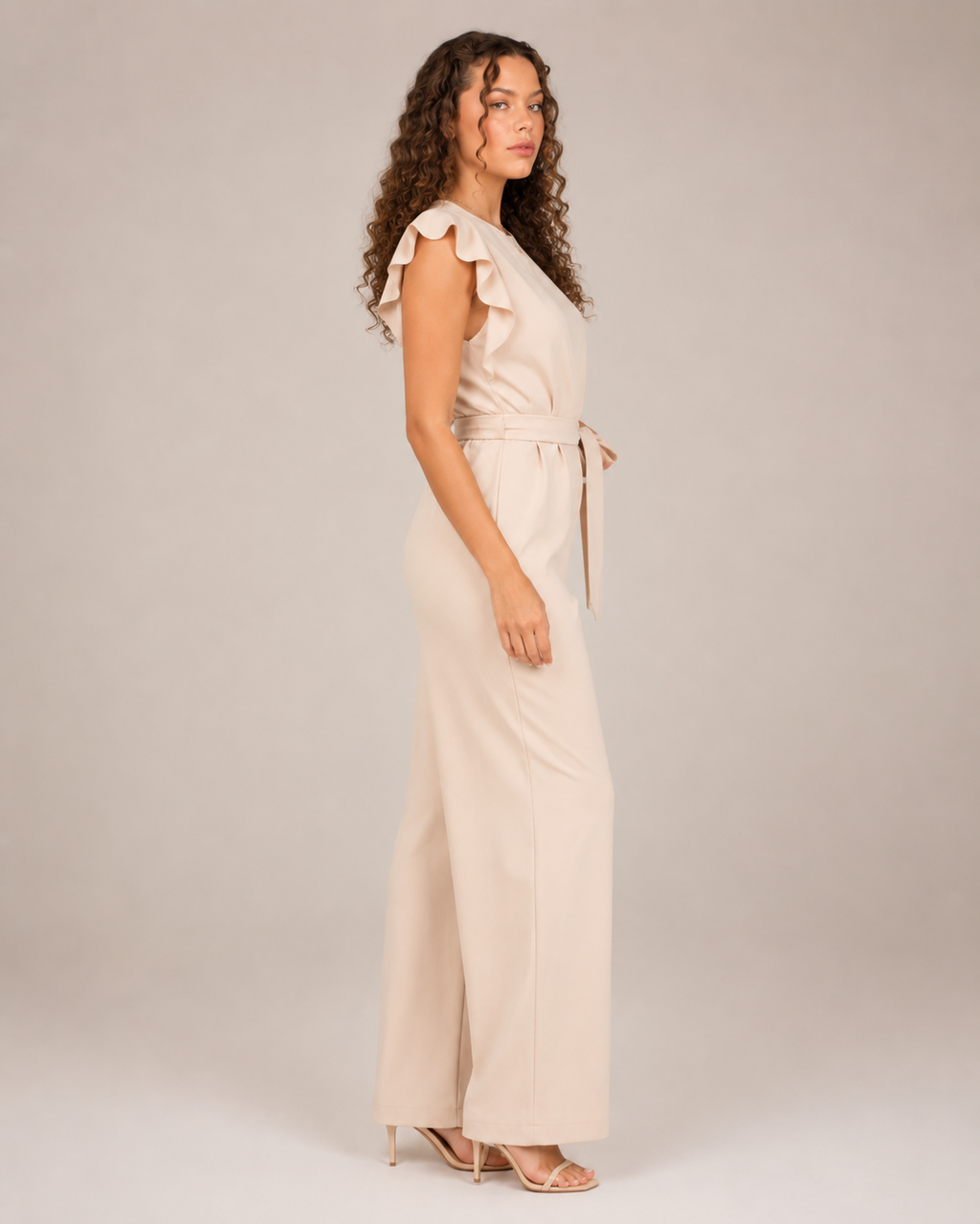 Hélisse - Dames Jumpsuit met Wijde Pijpen en Vlindermouwen