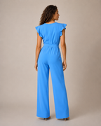 Hélisse - Dames Jumpsuit met Wijde Pijpen en Vlindermouwen