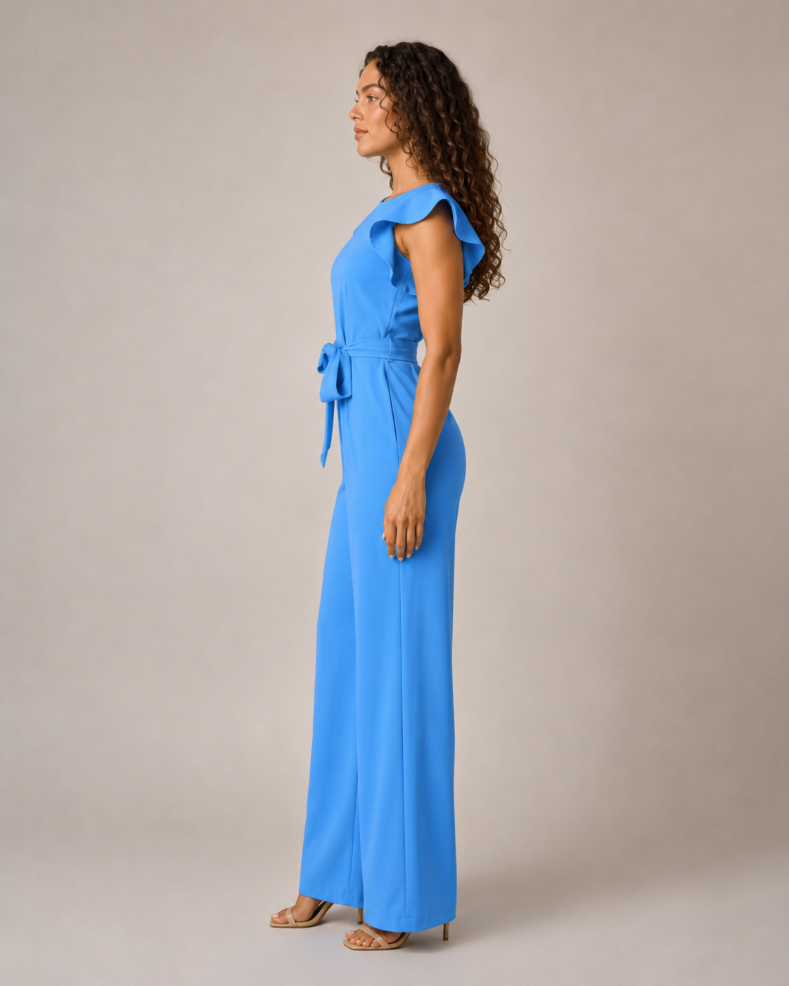 Hélisse - Dames Jumpsuit met Wijde Pijpen en Vlindermouwen