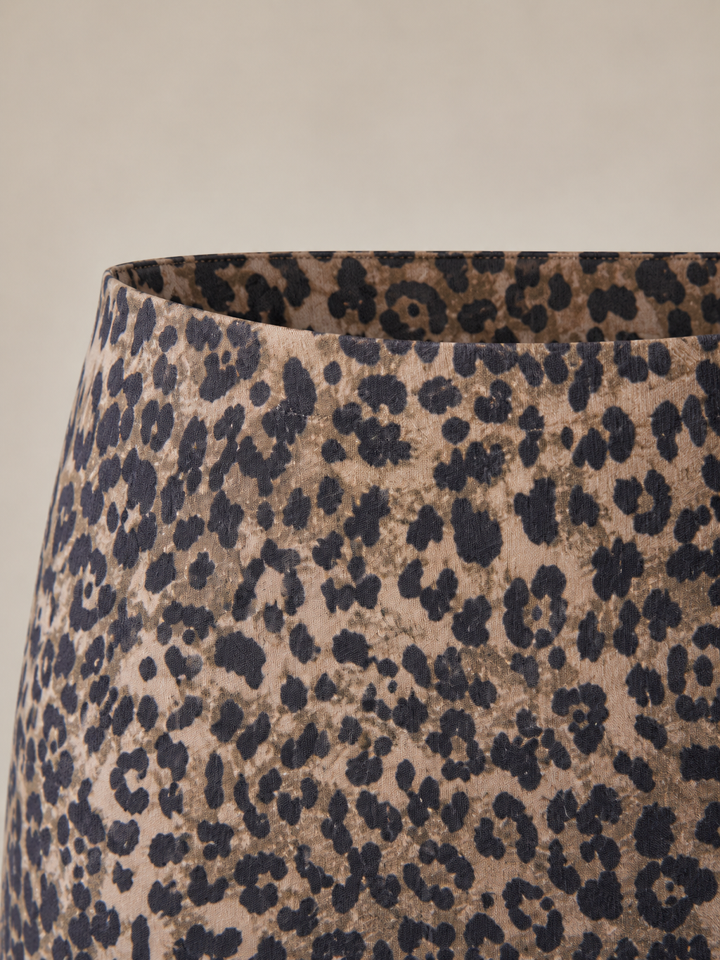 Penina - Dames Mini-rok Met Wildcat Taupe Luipaard En Lage Taille