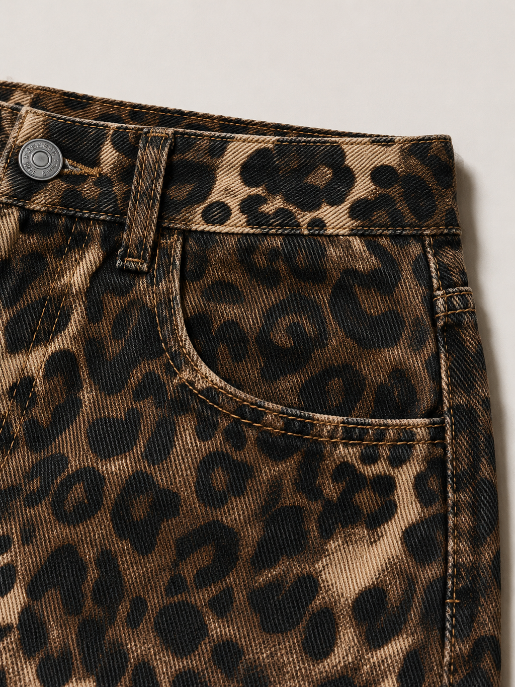 Pieke - Dames Rok Met Hoge Taille En Taupe Wildcat Print