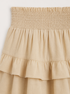 Pietra - Dames Zomerrok Met Kant, Ruches En Elastische Taille