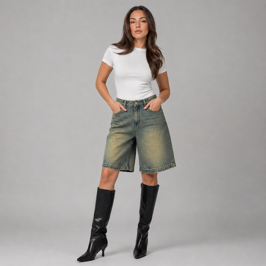 Perrin - Dames Jorts Met Hoge Taille En Losse Pasvorm
