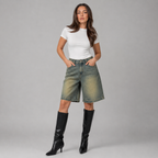 Perrin - Dames Jorts Met Hoge Taille En Losse Pasvorm