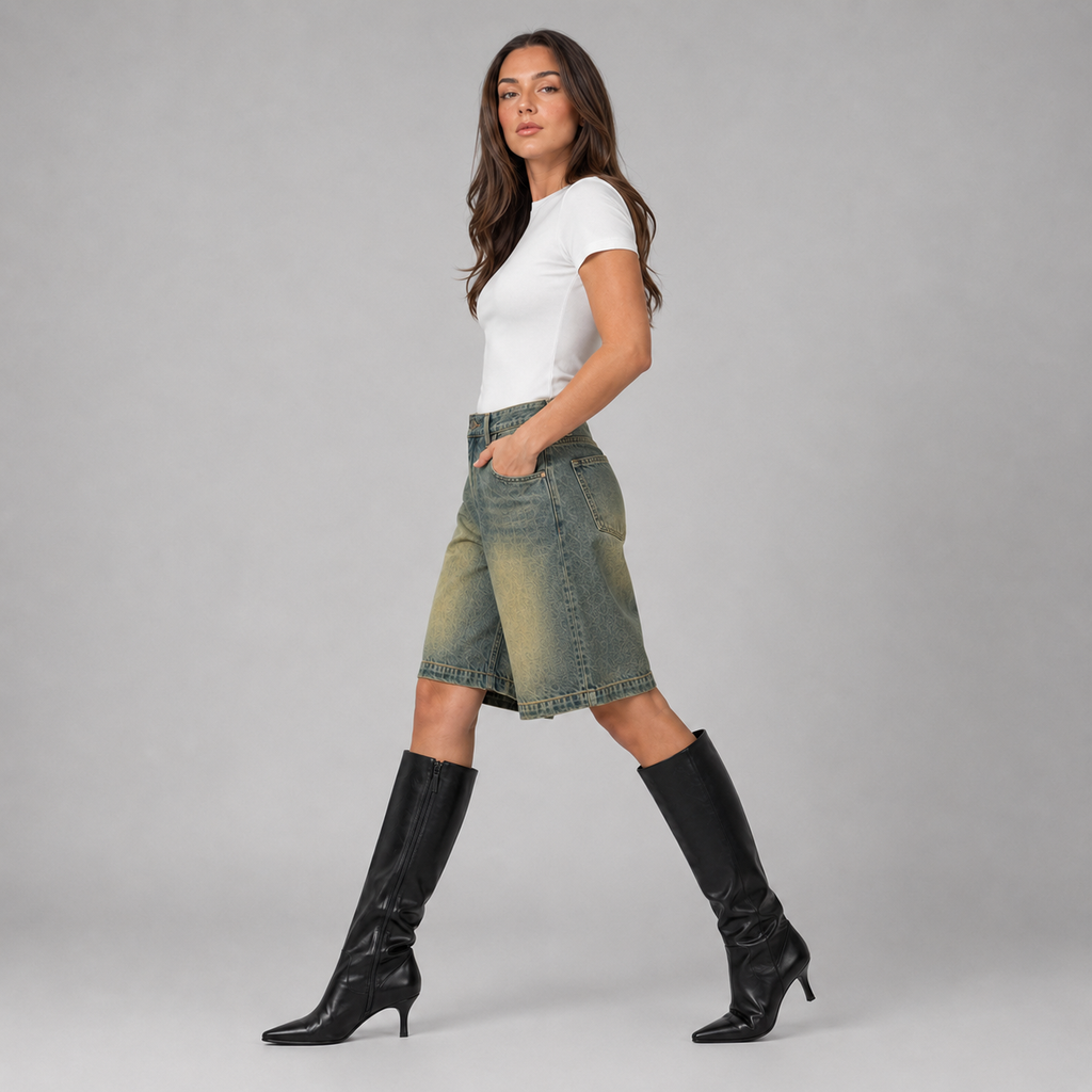 Perrin - Dames Jorts Met Hoge Taille En Losse Pasvorm