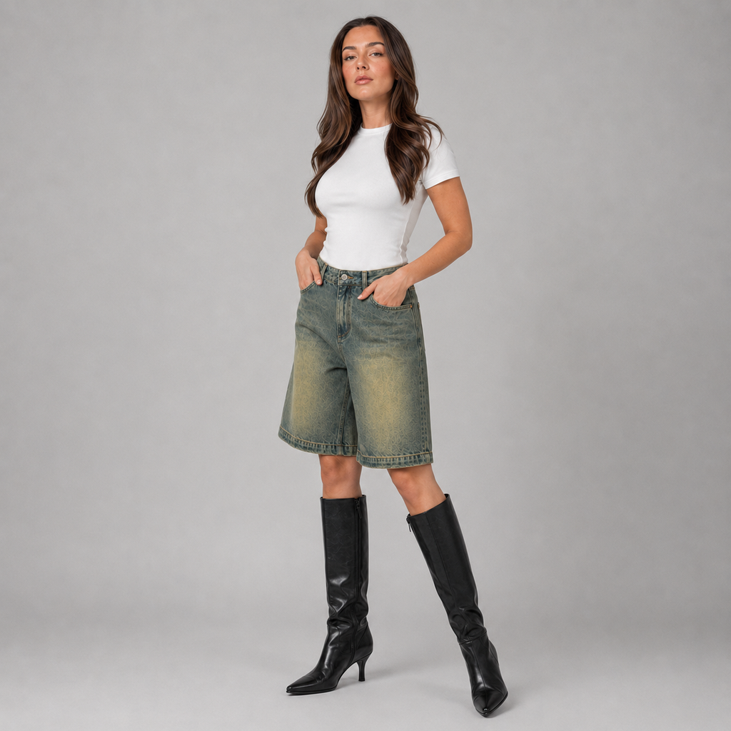 Perrin - Dames Jorts Met Hoge Taille En Losse Pasvorm