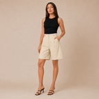Pavona - Dames Wide Fit Short Met Elastische Taille