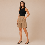 Pavona - Dames Wide Fit Short Met Elastische Taille