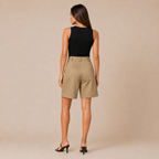 Pavona - Dames Wide Fit Short Met Elastische Taille