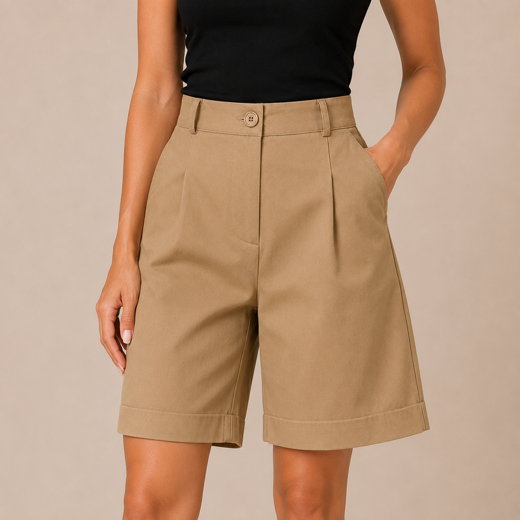 Pavona - Dames Wide Fit Short Met Elastische Taille