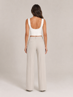 Persephone - Witte Dames Kanten Top Met Knopen